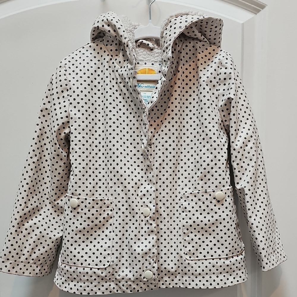 C&C California Kids Raincoat - White with Black Dots